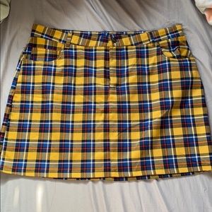 Yellow plaid skirt